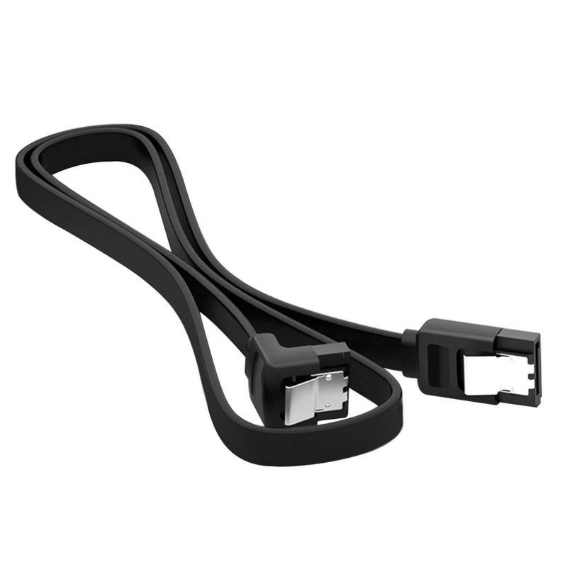 AYECEHI 6 Pack 90 Degree Right Angle SATA III 6.0 Gbps Cable with Locking Latch - Black, 12 Inches for HDD, SSD, CD Drive, Writer - Image 2